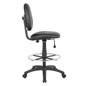POKER CHAIR / DRAFTING STOOL WITH FOOTRING IN CARESSOFT LEATHER B1690-CS, B1690-CS